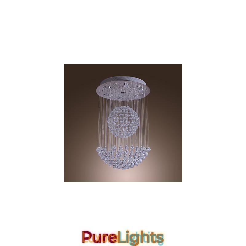 Designer Touch Decorative Modern Contemporary Crystal Chrome Chandelier Flush Mount