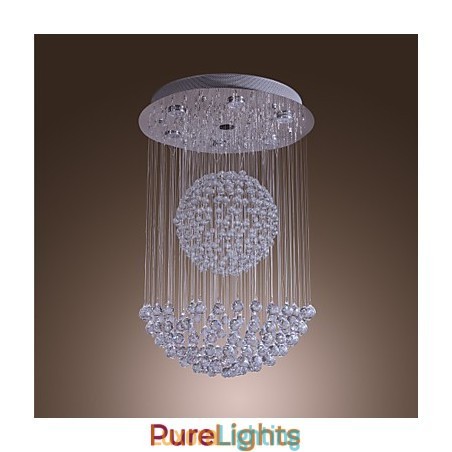 Designer Touch Decorative Modern Contemporary Crystal Chrome Chandelier Flush Mount