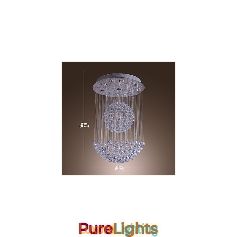 Designer Touch Decorative Modern Contemporary Crystal Chrome Chandelier Flush Mount