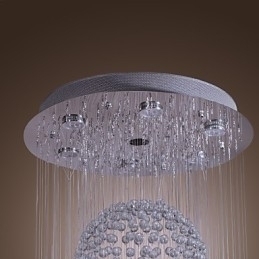 Designer Touch Decorative Modern Contemporary Crystal Chrome Chandelier Flush Mount