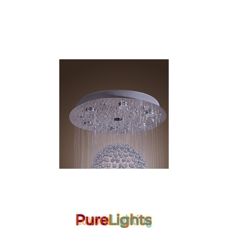 Designer Touch Decorative Modern Contemporary Crystal Chrome Chandelier Flush Mount