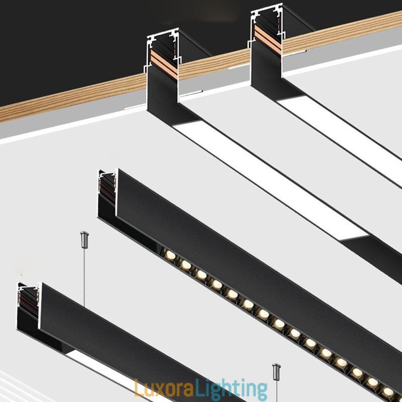 Designer Touch Decorative Recessed Track Lighting Rails Magnetic Aluminum Track Surface Profile Ultra Thin Track Light Strip 100cm