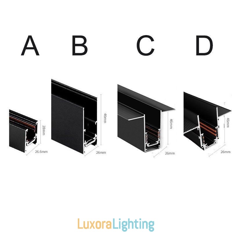 Designer Touch Decorative Recessed Track Lighting Rails Magnetic Aluminum Track Surface Profile Ultra Thin Track Light Strip 100cm