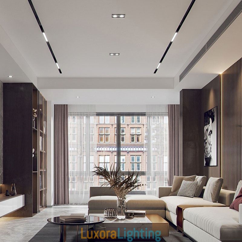 Designer Touch Decorative Recessed Track Lighting Rails Magnetic Aluminum Track Surface Profile Ultra Thin Track Light Strip 100cm