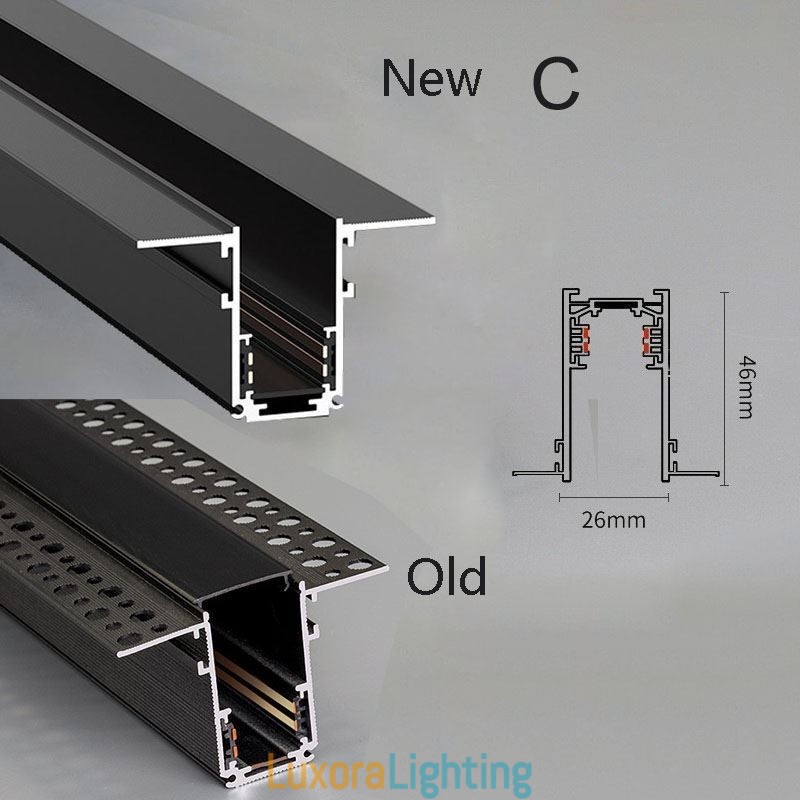 Designer Touch Decorative Recessed Track Lighting Rails Magnetic Aluminum Track Surface Profile Ultra Thin Track Light Strip 100cm