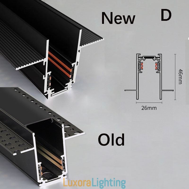 Designer Touch Decorative Recessed Track Lighting Rails Magnetic Aluminum Track Surface Profile Ultra Thin Track Light Strip 100cm