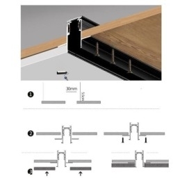 Designer Touch Decorative Recessed Track Lighting Rails Magnetic Aluminum Track Surface Profile Ultra Thin Track Light Strip 100cm