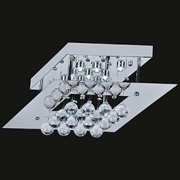 Designer Touch Decorative Modern Contemporary Crystal Electroplated Metal Flush Mount