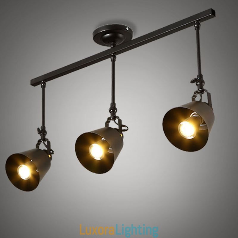 Designer Touch Decorative Rustic Iron Spotlight Countryside Vintage Ceiling Light