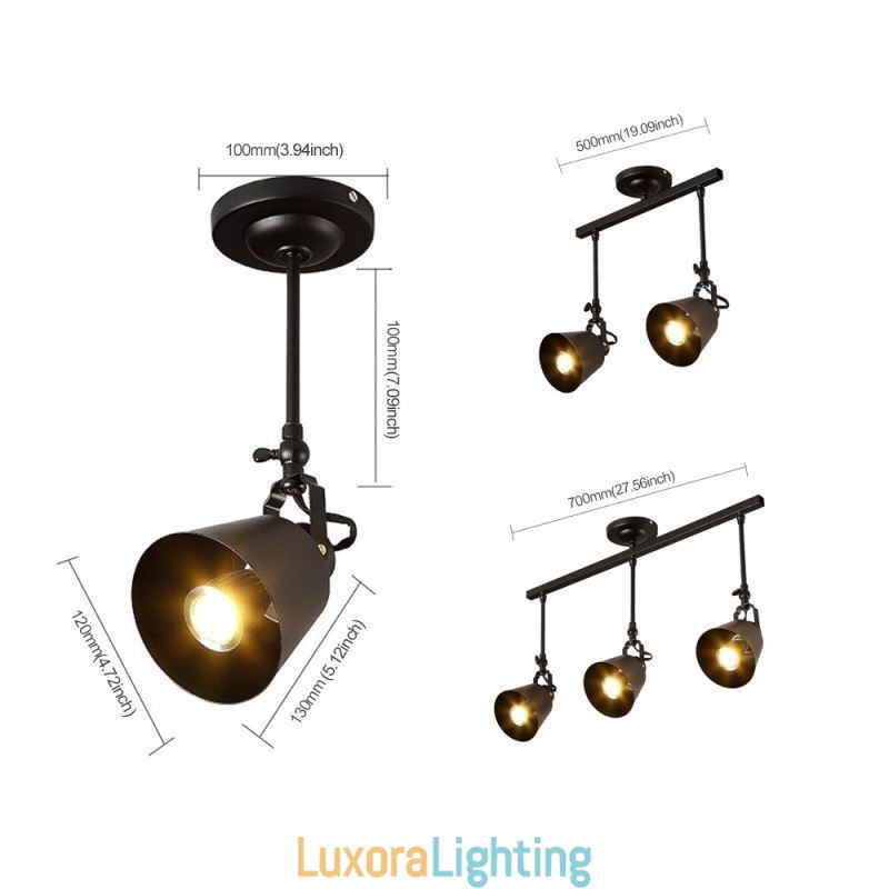 Designer Touch Decorative Rustic Iron Spotlight Countryside Vintage Ceiling Light