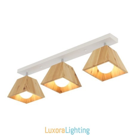 Designer Touch Decorative Nordic Wooden Spotlight Four Prism Rotatable Ceiling Spotlight