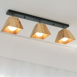 Designer Touch Decorative Nordic Wooden Spotlight Four Prism Rotatable Ceiling Spotlight