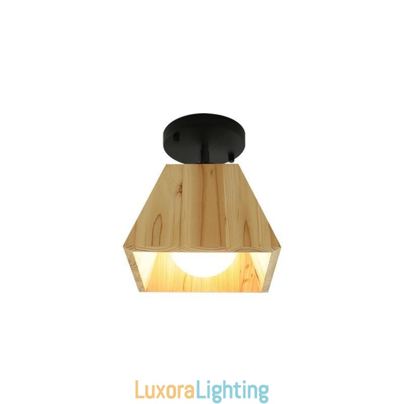 Designer Touch Decorative Nordic Wooden Spotlight Four Prism Rotatable Ceiling Spotlight