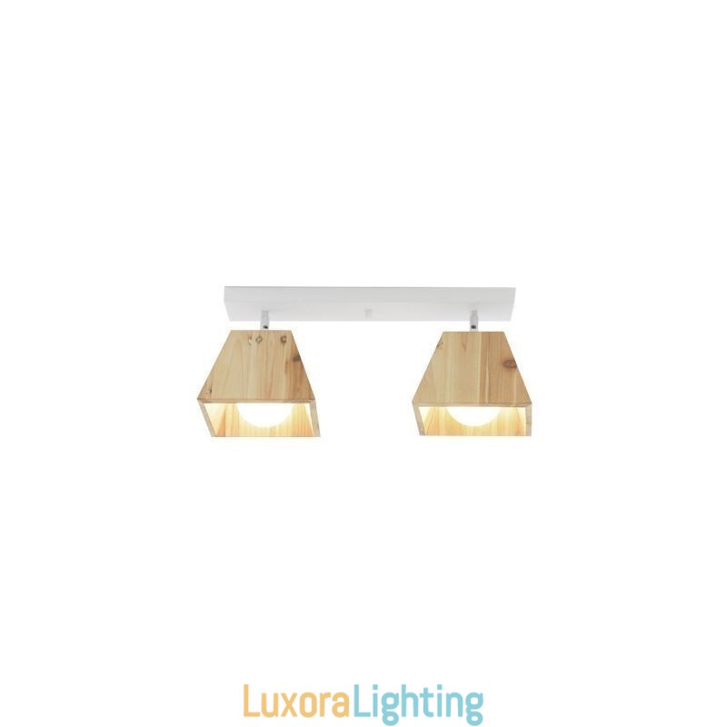 Designer Touch Decorative Nordic Wooden Spotlight Four Prism Rotatable Ceiling Spotlight