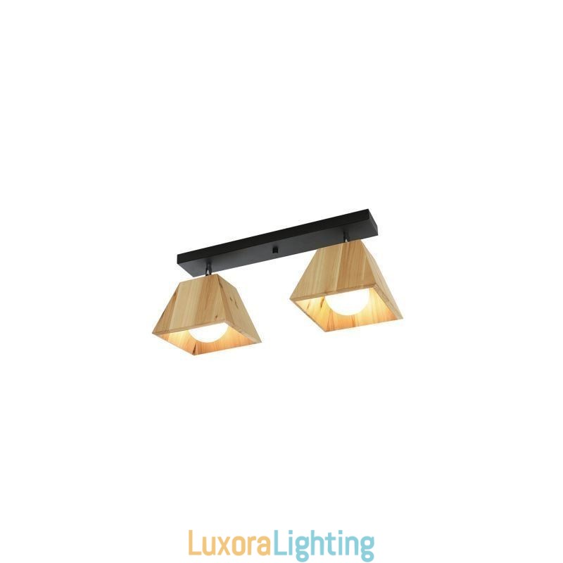 Designer Touch Decorative Nordic Wooden Spotlight Four Prism Rotatable Ceiling Spotlight