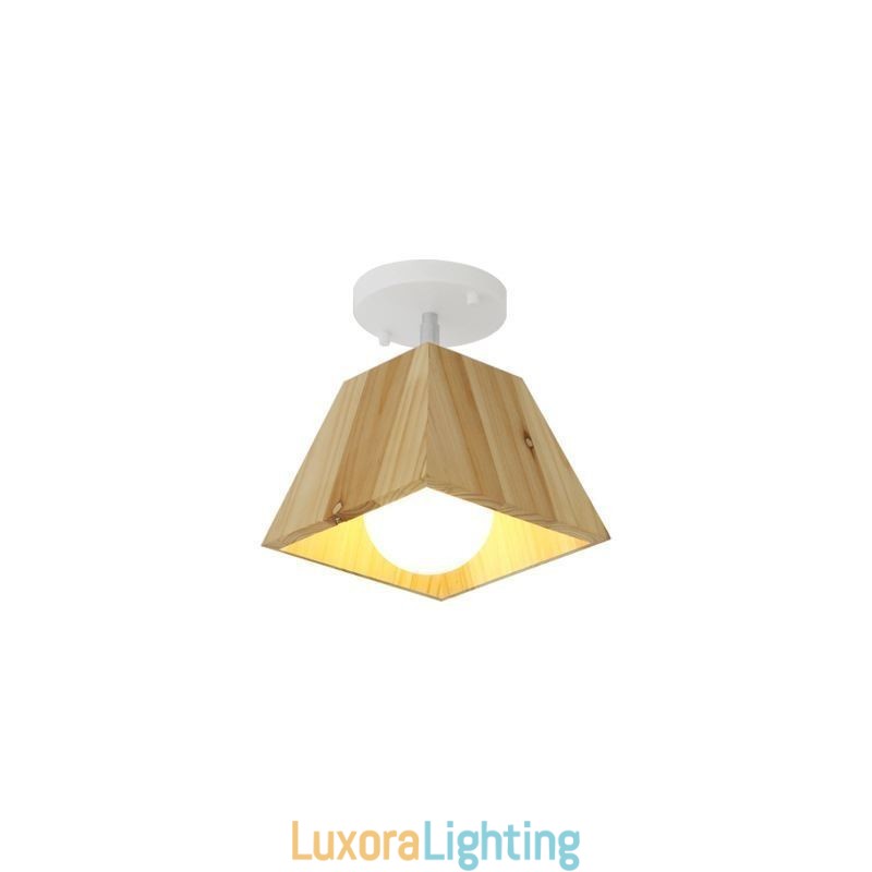 Designer Touch Decorative Nordic Wooden Spotlight Four Prism Rotatable Ceiling Spotlight
