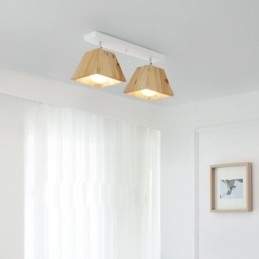 Designer Touch Decorative Nordic Wooden Spotlight Four Prism Rotatable Ceiling Spotlight