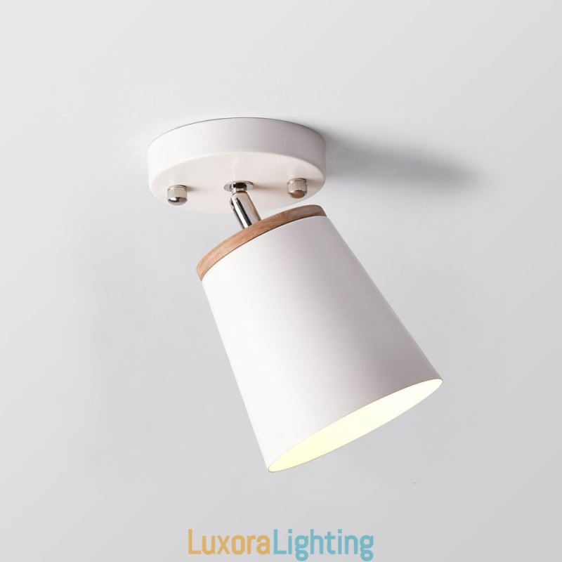 Designer Touch Decorative Nordic Iron Spotlight Wooden Simple Ceiling Light(Single Light)