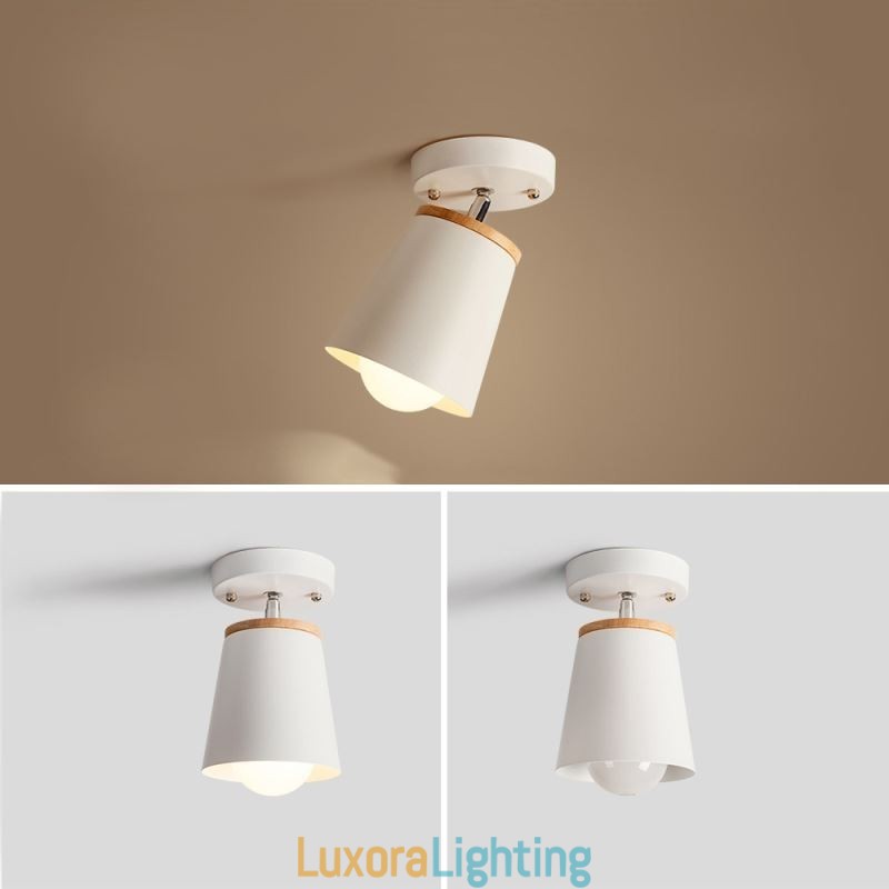 Designer Touch Decorative Nordic Iron Spotlight Wooden Simple Ceiling Light(Single Light)