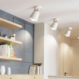 Designer Touch Decorative Nordic Iron Spotlight Wooden Simple Ceiling Light(Single Light)