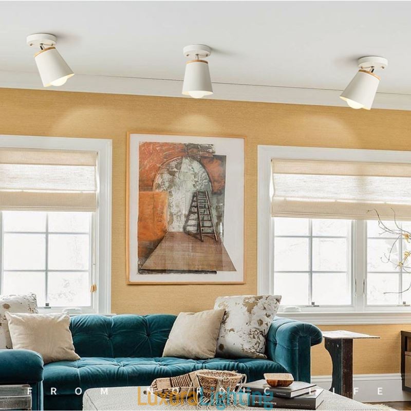 Designer Touch Decorative Nordic Iron Spotlight Wooden Simple Ceiling Light(Single Light)