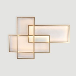 Designer Touch Decorative Gold Modern Comtemporary Alumilium Painting Ceiling Light Flush Mount Light with Remoter Dimmer (Can Also be Used as Wall Light)