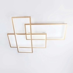 Designer Touch Decorative Gold Modern Comtemporary Alumilium Painting Ceiling Light Flush Mount Light with Remoter Dimmer (Can Also be Used as Wall Light)