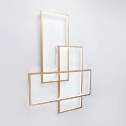 Designer Touch Decorative Gold Modern Comtemporary Alumilium Painting Ceiling Light Flush Mount Light with Remoter Dimmer (Can Also be Used as Wall Light)