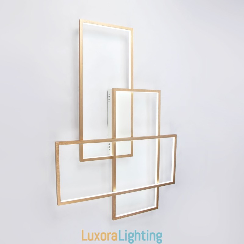 Designer Touch Decorative Gold Modern Comtemporary Alumilium Painting Ceiling Light Flush Mount Light with Remoter Dimmer (Can Also be Used as Wall Light)