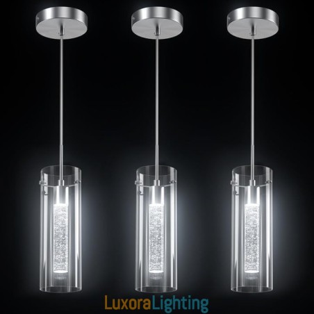 Designer Touch Decorative 3 Light Artistic Pendant Light with Glass Shades G4 Bulb Base