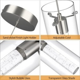 Designer Touch Decorative 3 Light Artistic Pendant Light with Glass Shades G4 Bulb Base