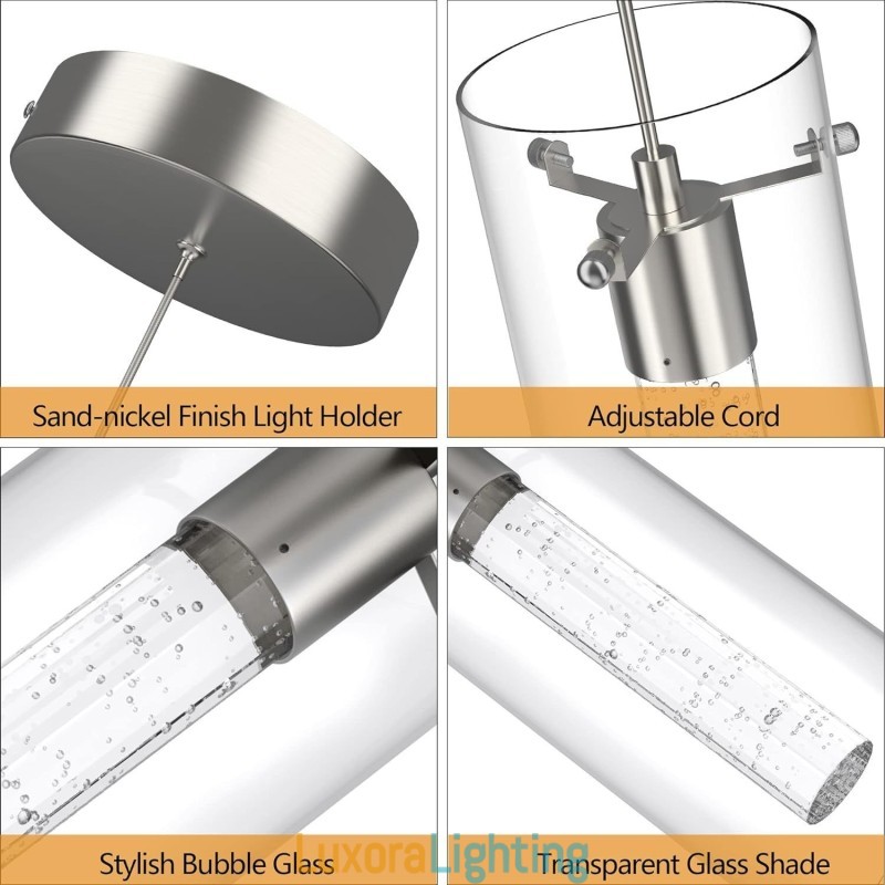 Designer Touch Decorative 3 Light Artistic Pendant Light with Glass Shades G4 Bulb Base