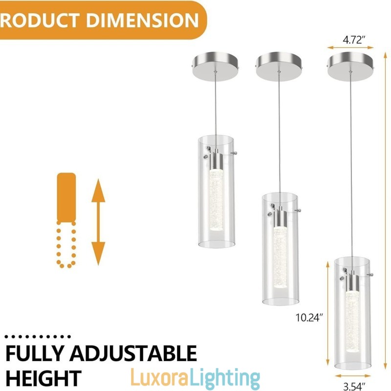 Designer Touch Decorative 3 Light Artistic Pendant Light with Glass Shades G4 Bulb Base