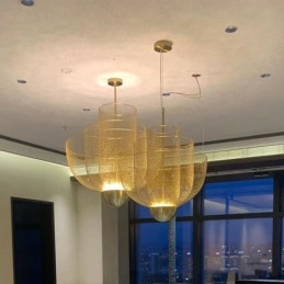 Designer Touch Decorative Nordic Grid Creative and Unique Shape Art Pendant Light