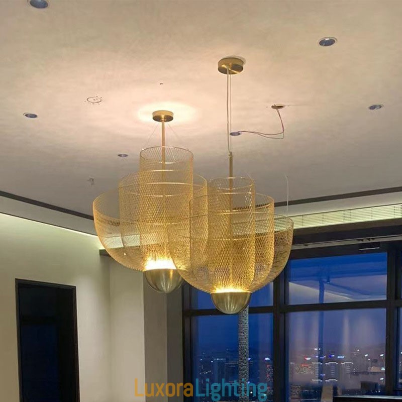 Designer Touch Decorative Nordic Grid Creative and Unique Shape Art Pendant Light