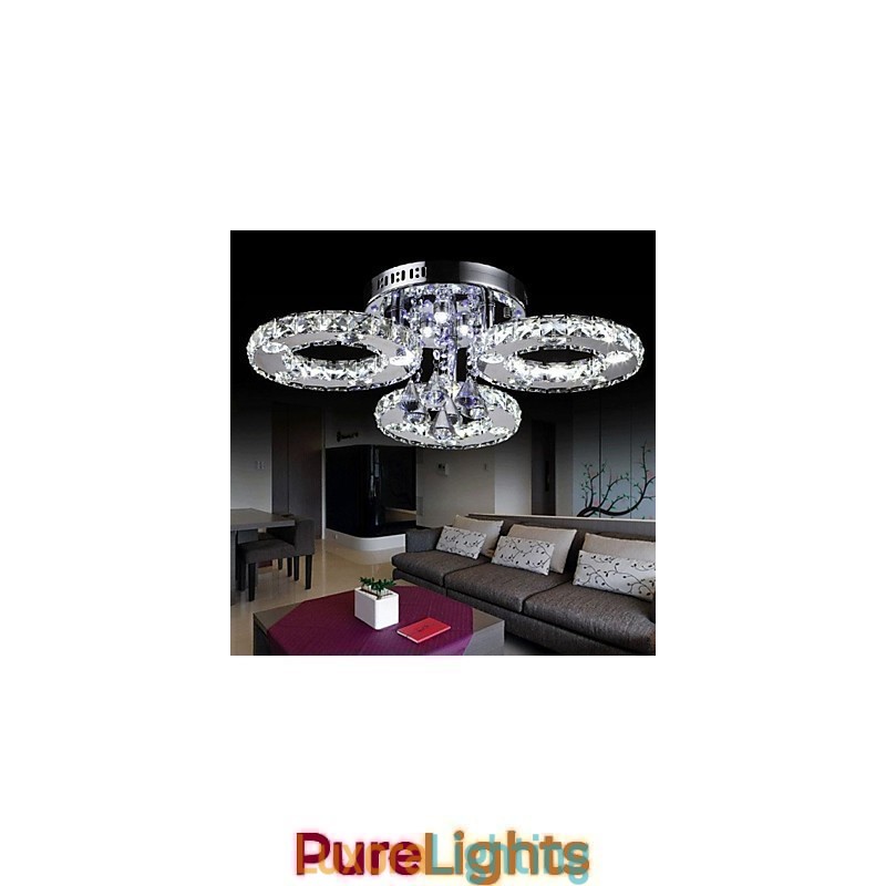 Designer Touch Decorative Modern Contemporary Crystal Chrome Metal Flush Mount