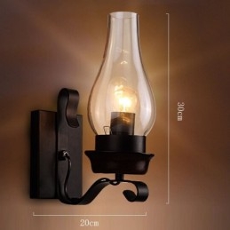 Designer Touch Decorative Retro Rustic Nordic Glass Wall Lamp Bedroom Bedside Wall Sconce Vintage Industrial Wall Light Fixtures