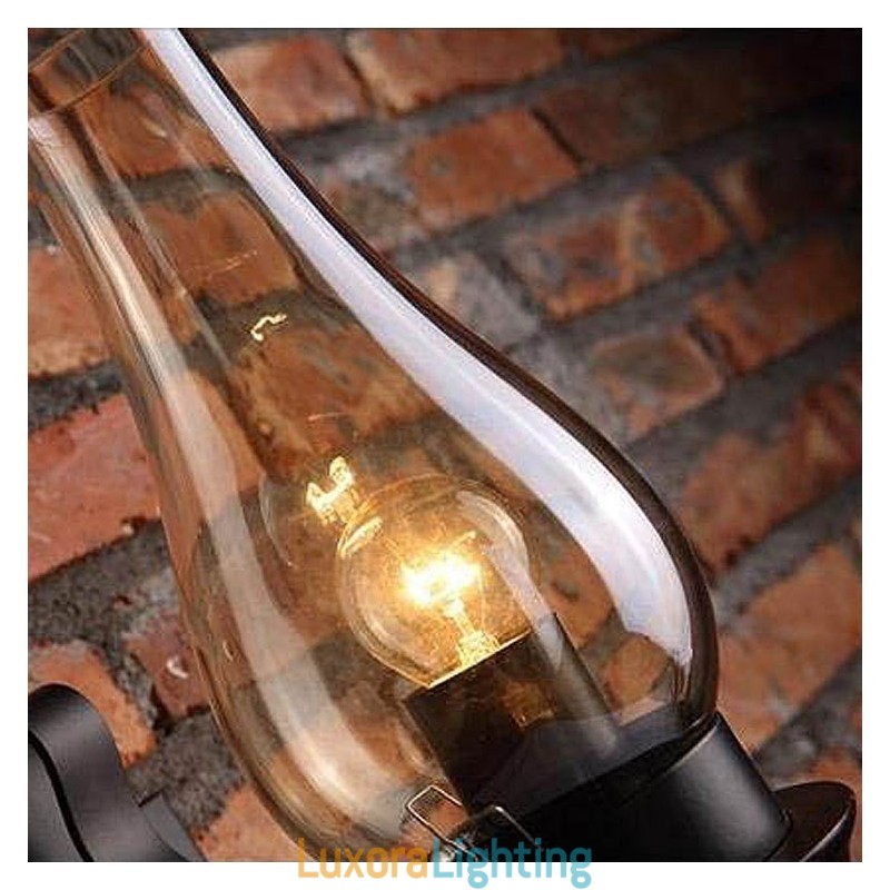 Designer Touch Decorative Retro Rustic Nordic Glass Wall Lamp Bedroom Bedside Wall Sconce Vintage Industrial Wall Light Fixtures