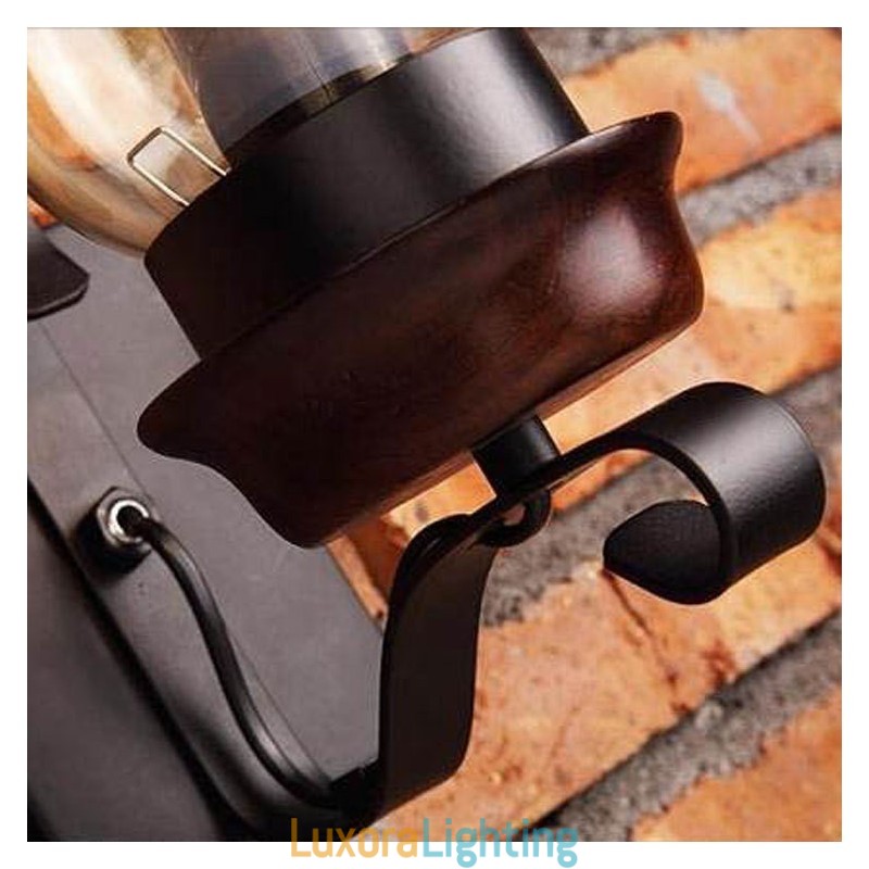 Designer Touch Decorative Retro Rustic Nordic Glass Wall Lamp Bedroom Bedside Wall Sconce Vintage Industrial Wall Light Fixtures