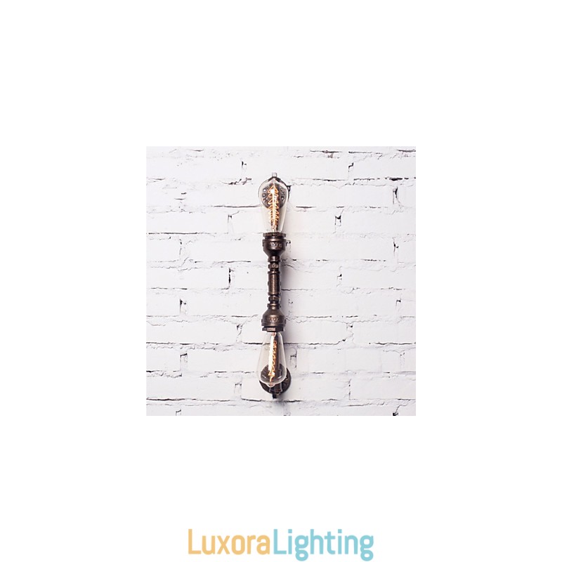 Designer Touch Decorative Wroguht Iron Water Pipe Wall Lamp Vintage Aisle Lights Loft Iron Wall Lamp Edison Incandescent Light Bulb FJ DB2 046A0