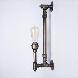 Designer Touch Decorative Wroguht Iron Water Pipe Wall Lamp Vintage Aisle Lights Loft Iron Wall Lamp Edison Incandescent Light Bulb FJ DB2 046A0