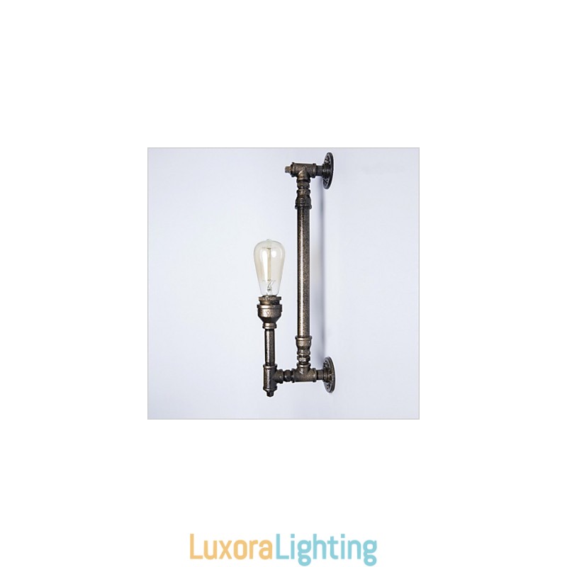 Designer Touch Decorative Wroguht Iron Water Pipe Wall Lamp Vintage Aisle Lights Loft Iron Wall Lamp Edison Incandescent Light Bulb FJ DB2 046A0