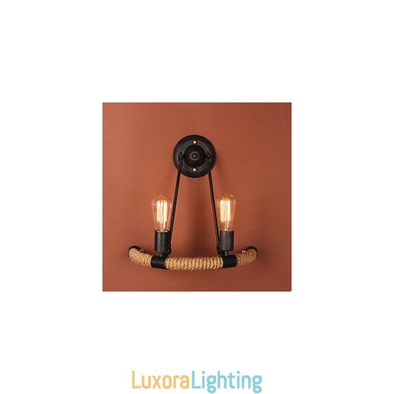 Designer Touch Decorative Contracted Balcony Stair Lamp Semicircle Hemp Rope Wall Lamp