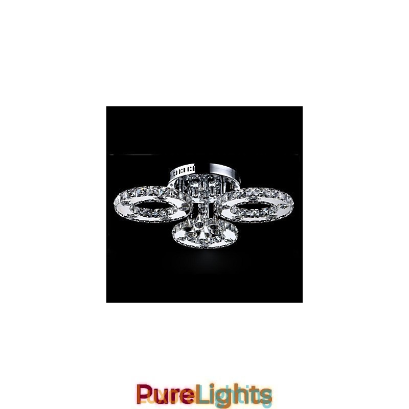 Designer Touch Decorative Modern Contemporary Crystal Chrome Metal Flush Mount