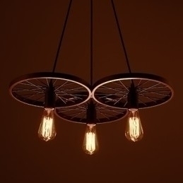 Designer Touch Decorative Loft Retro Pendant Lamps American country wrought iron Chandelier industrial style wheels
