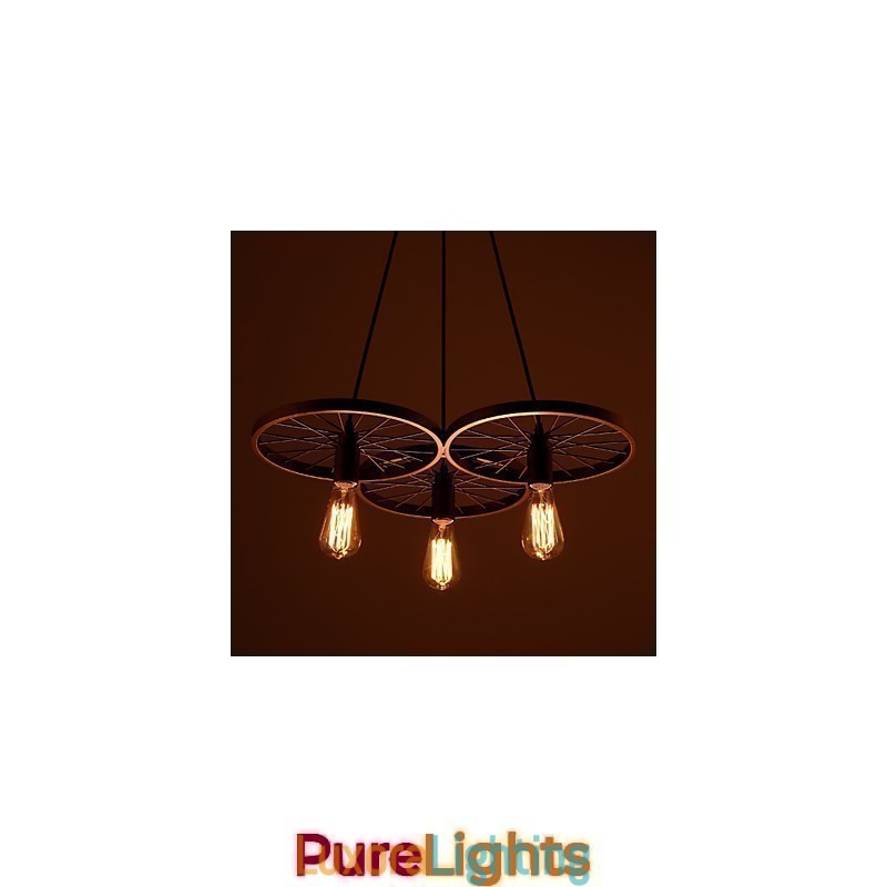 Designer Touch Decorative Loft Retro Pendant Lamps American country wrought iron Chandelier industrial style wheels