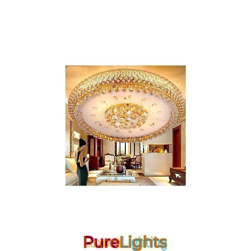 Designer Touch Decorative Round Crystal Absorb Dome Light Ceiling Lamp Diameter 80CM Contains 15 Bulbs
