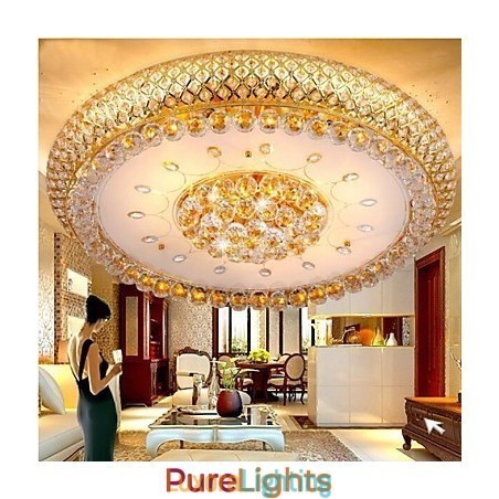 Designer Touch Decorative Round Crystal Absorb Dome Light Ceiling Lamp Diameter 80CM Contains 15 Bulbs