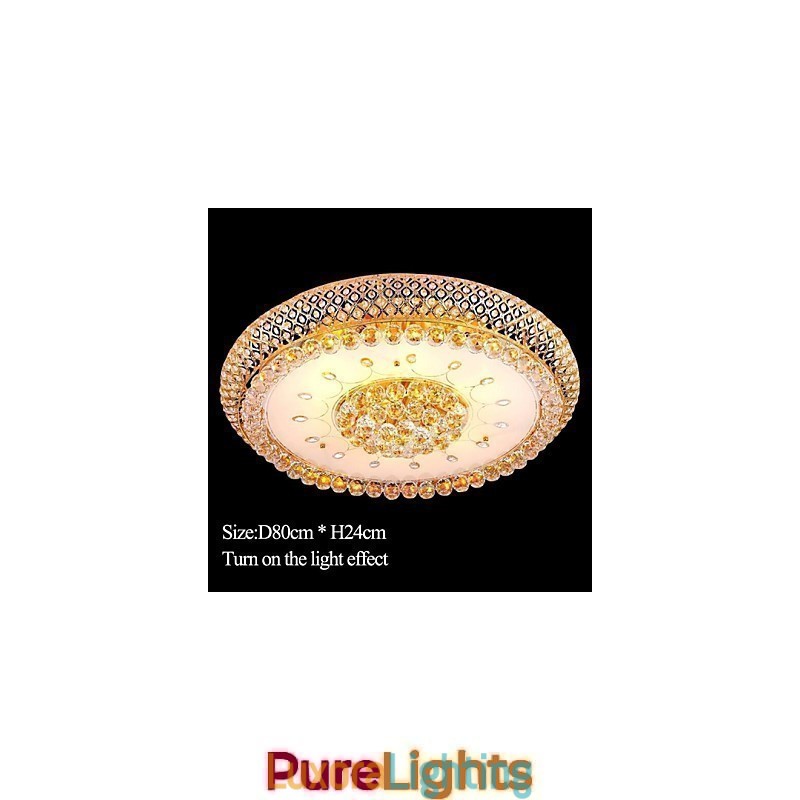 Designer Touch Decorative Round Crystal Absorb Dome Light Ceiling Lamp Diameter 80CM Contains 15 Bulbs