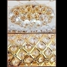 Designer Touch Decorative Round Crystal Absorb Dome Light Ceiling Lamp Diameter 80CM Contains 15 Bulbs